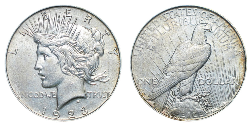 1923 d peace silver dollar