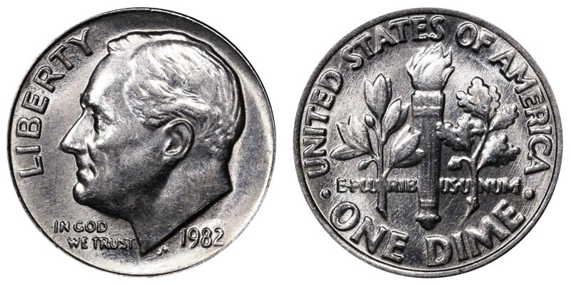 1982 roosevelt dime